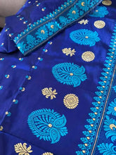 Saree Pure Assam Mulberry Silk Traditional Festive Authentic Silk Mark Durga Pujo Diwali Premium Exclusive Royal Blue S11030 Saree - Saree - Aakritee - S11030
